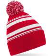 BB473R B473R Beechfield Striped Fan Beanie Classic Red / White colour image